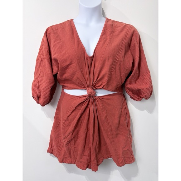 Free People Pants - Free People Knotty But Nice Romper In Coral Size Medium
